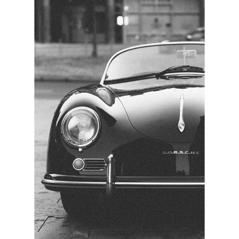 Póster en lienzo de coches en blanco y negro