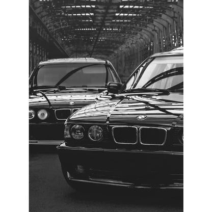 Póster en lienzo de coches en blanco y negro