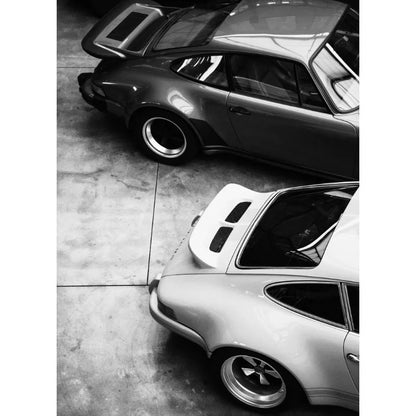Póster en lienzo de coches en blanco y negro