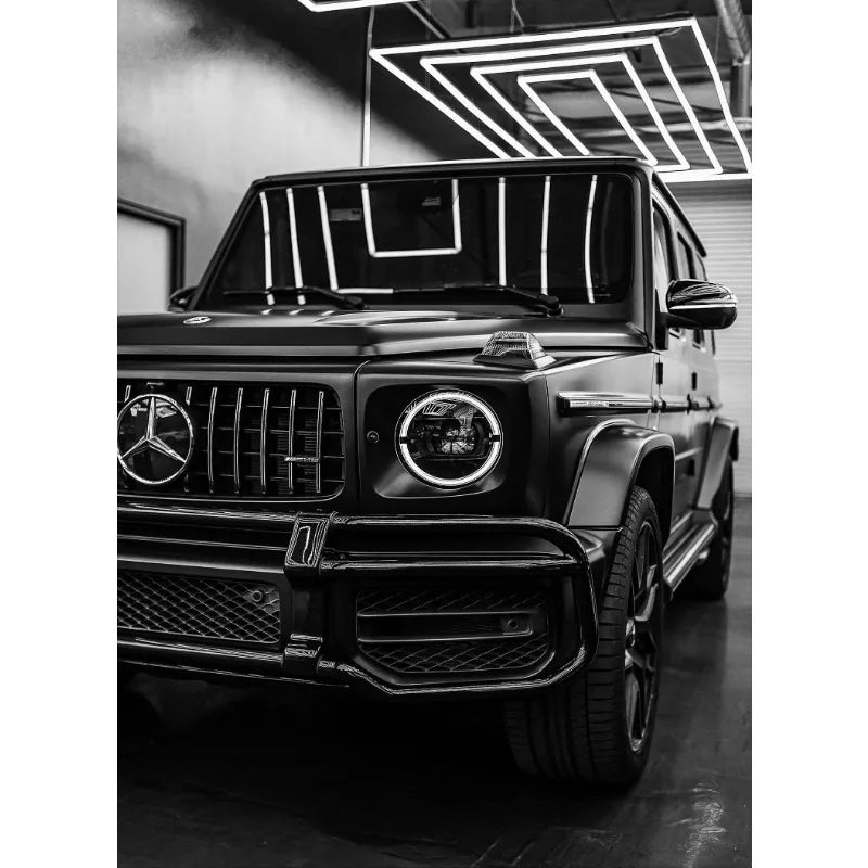 Póster en lienzo de coches en blanco y negro